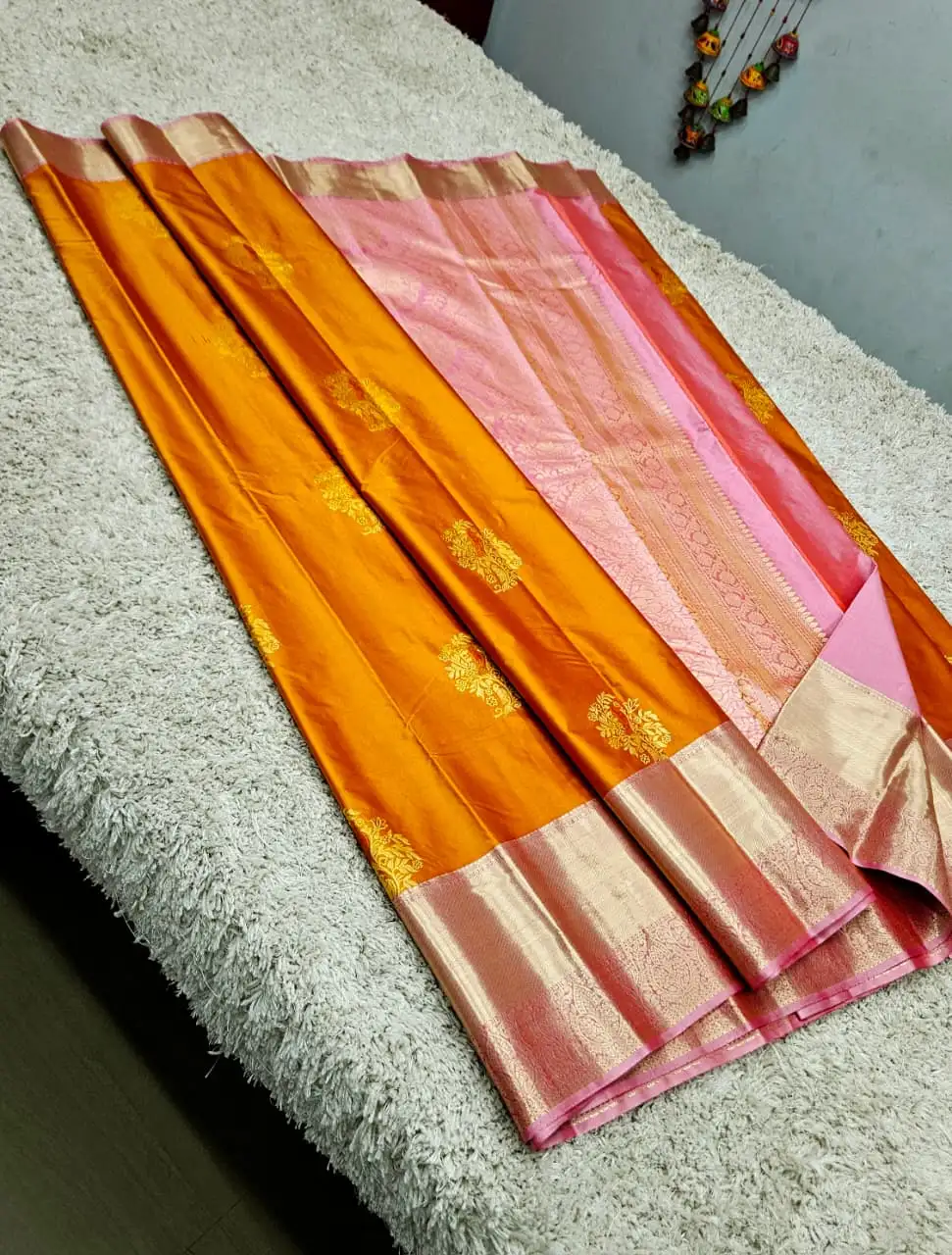 Kanchi Korvai Butta Royale Semi Silk Saree